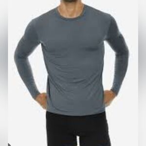 Thermajohn Charcoal Long Sleeve Thermal Tee for Men Size 3XL